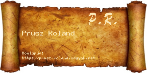 Prusz Roland névjegykártya
